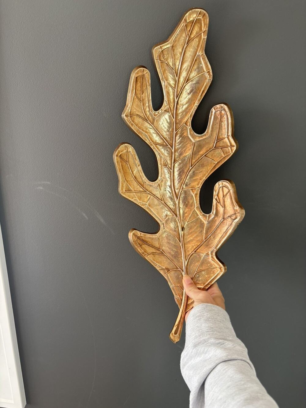 Vintage Syroco Gold Oak Leaf WallHanging MCM Decor Hollywood Regency-Made in USA